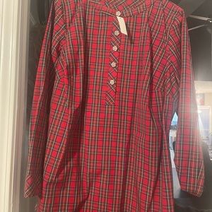 Talbots size 1x Christmas plaid with Cute buttons